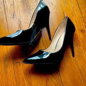 Black new high heels. Patent leather